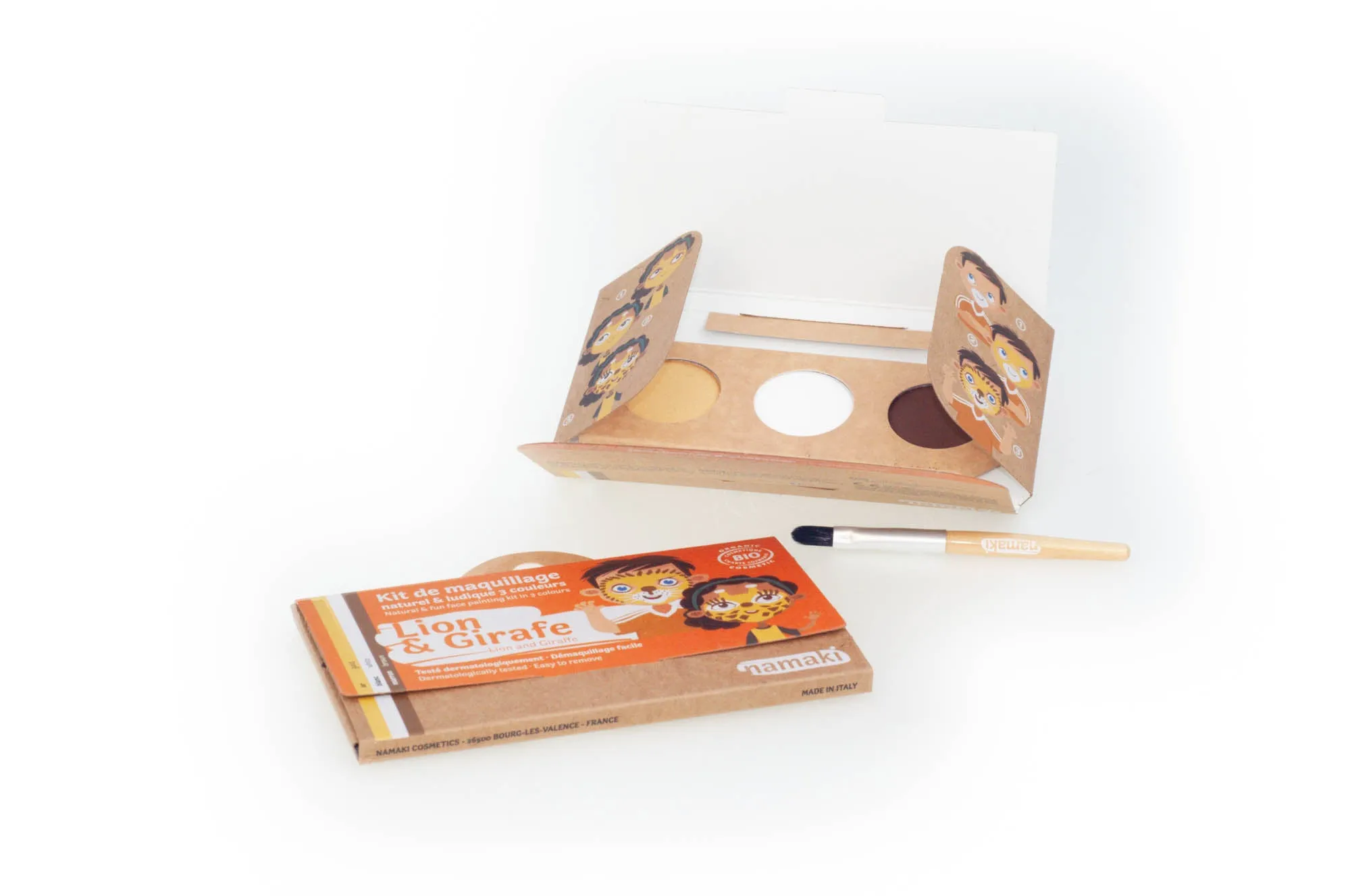 3 colors face painting kit « Lion & Giraffe »