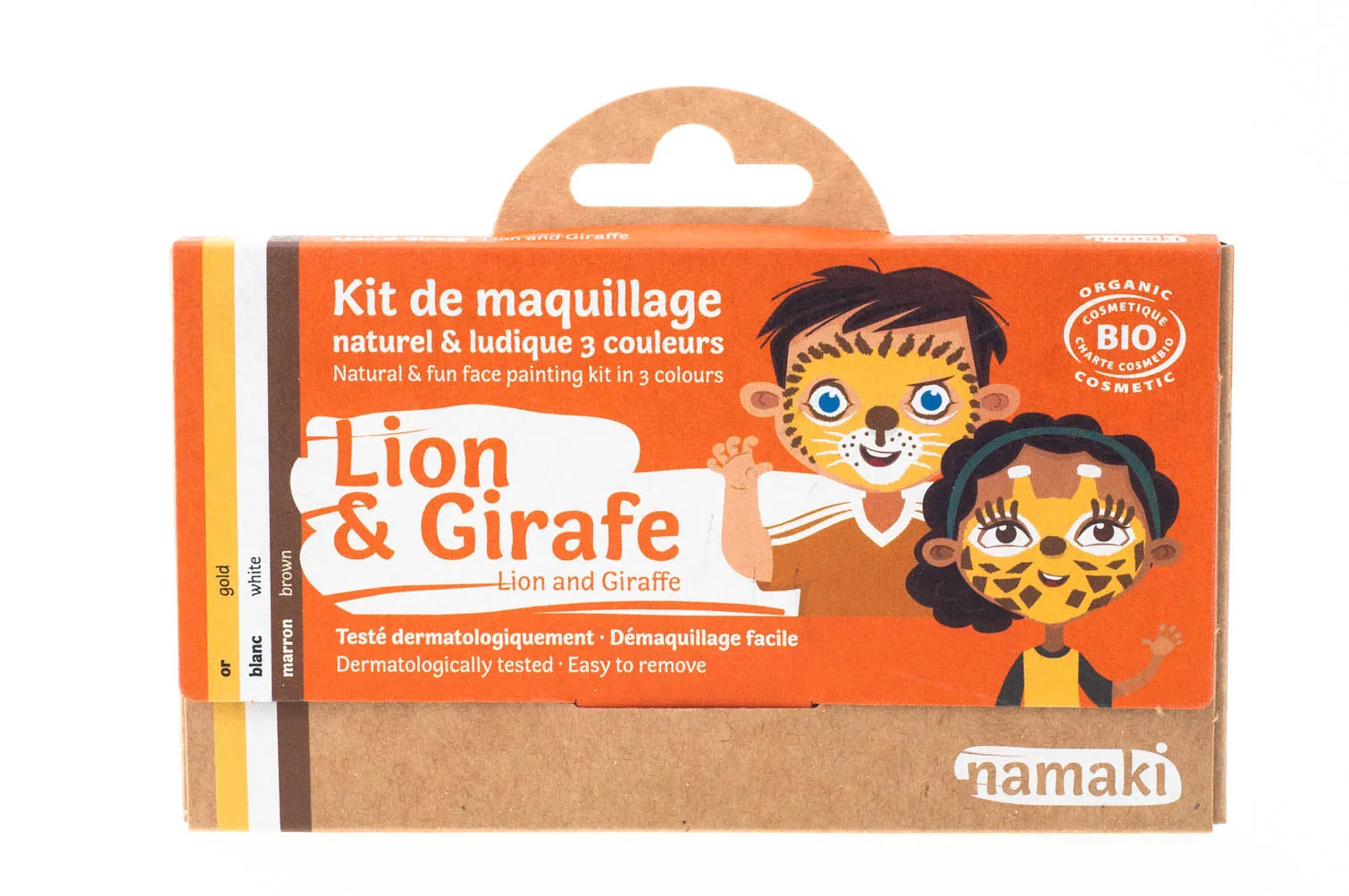 3 colors face painting kit « Lion & Giraffe »