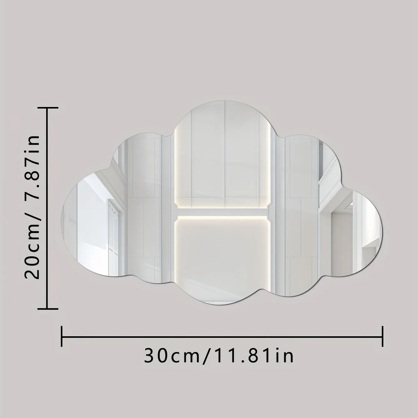 3D Acrylic Cloud Mirror Stickers for Kids and Girls