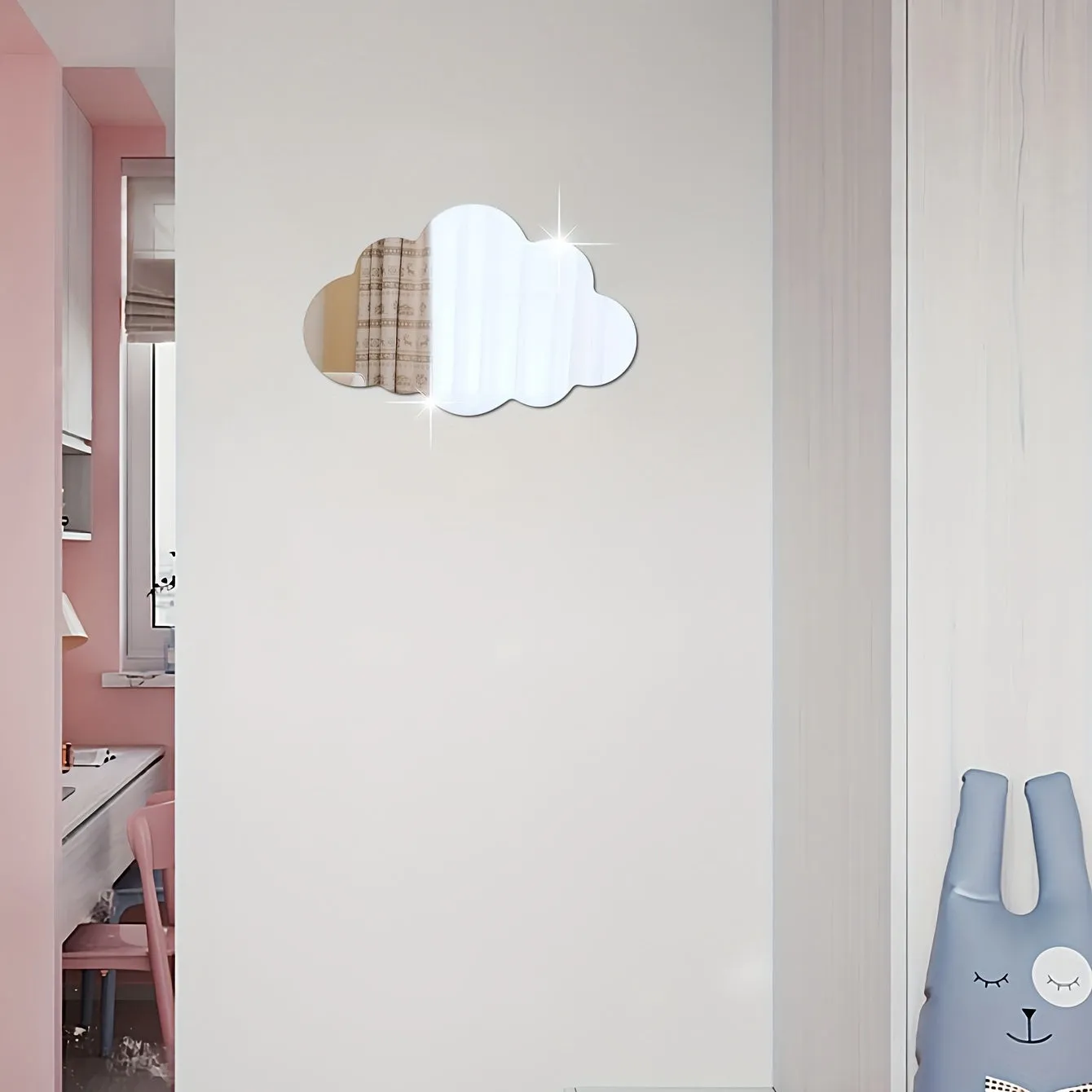 3D Acrylic Cloud Mirror Stickers for Kids and Girls