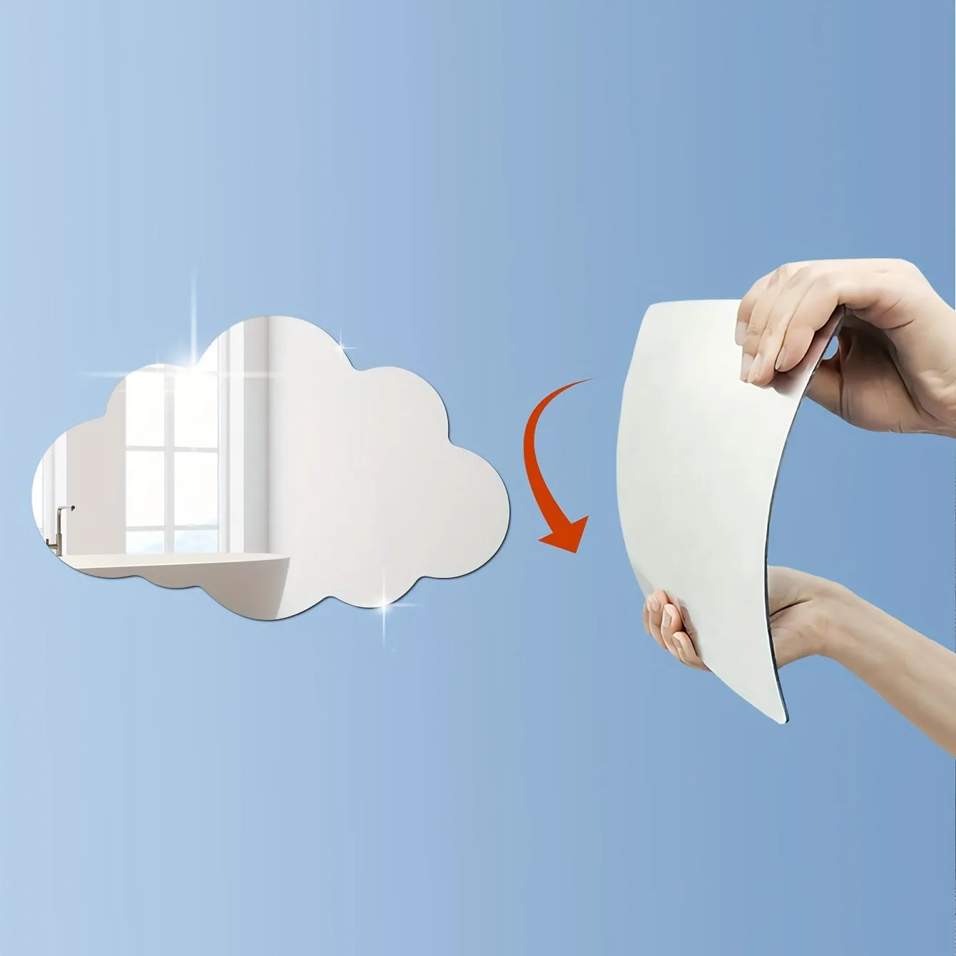 3D Acrylic Cloud Mirror Stickers for Kids and Girls