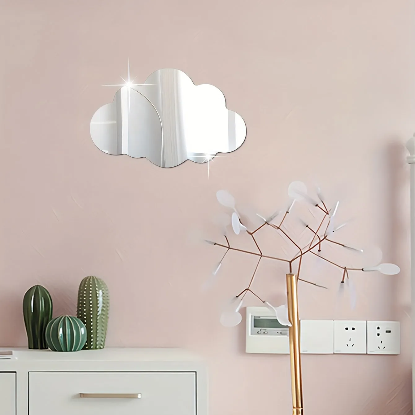3D Acrylic Cloud Mirror Stickers for Kids and Girls