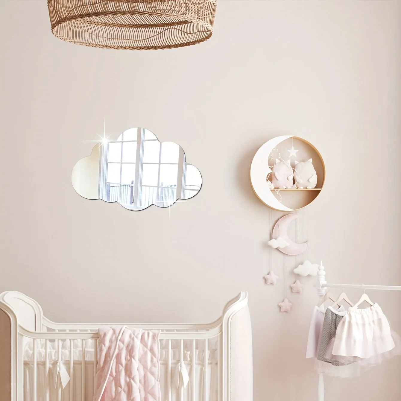 3D Acrylic Cloud Mirror Stickers for Kids and Girls