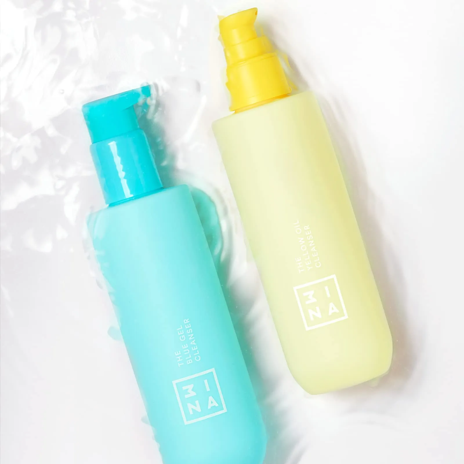 3INA MAKEUP - Vegan - Cruelty Free - The Blue Gel Cleanser - Blue - Foaming Gentle Skin Face Cleanser - Micellar Formula - Aloe Vera and Hamamelis - Smooths - Refresh - Purifies - Pump Applicator