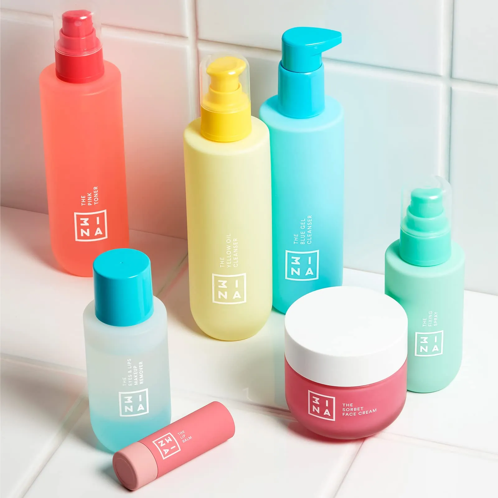 3INA MAKEUP - Vegan - Cruelty Free - The Blue Gel Cleanser - Blue - Foaming Gentle Skin Face Cleanser - Micellar Formula - Aloe Vera and Hamamelis - Smooths - Refresh - Purifies - Pump Applicator