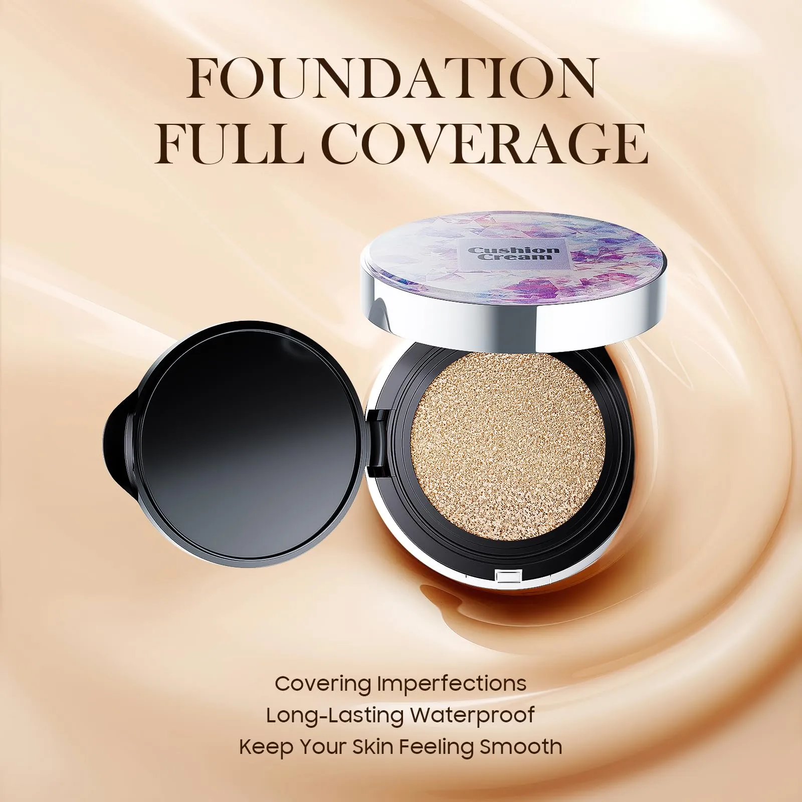 Air Cushion CC Cream Foundation - BB Cream Face Makeup Foundation for Natural Skin Radiant & Moisturizing Skin, Easy Application, Create Long-Lasting & Waterproof Face Makeup (Natural, 3.21 Ounce)
