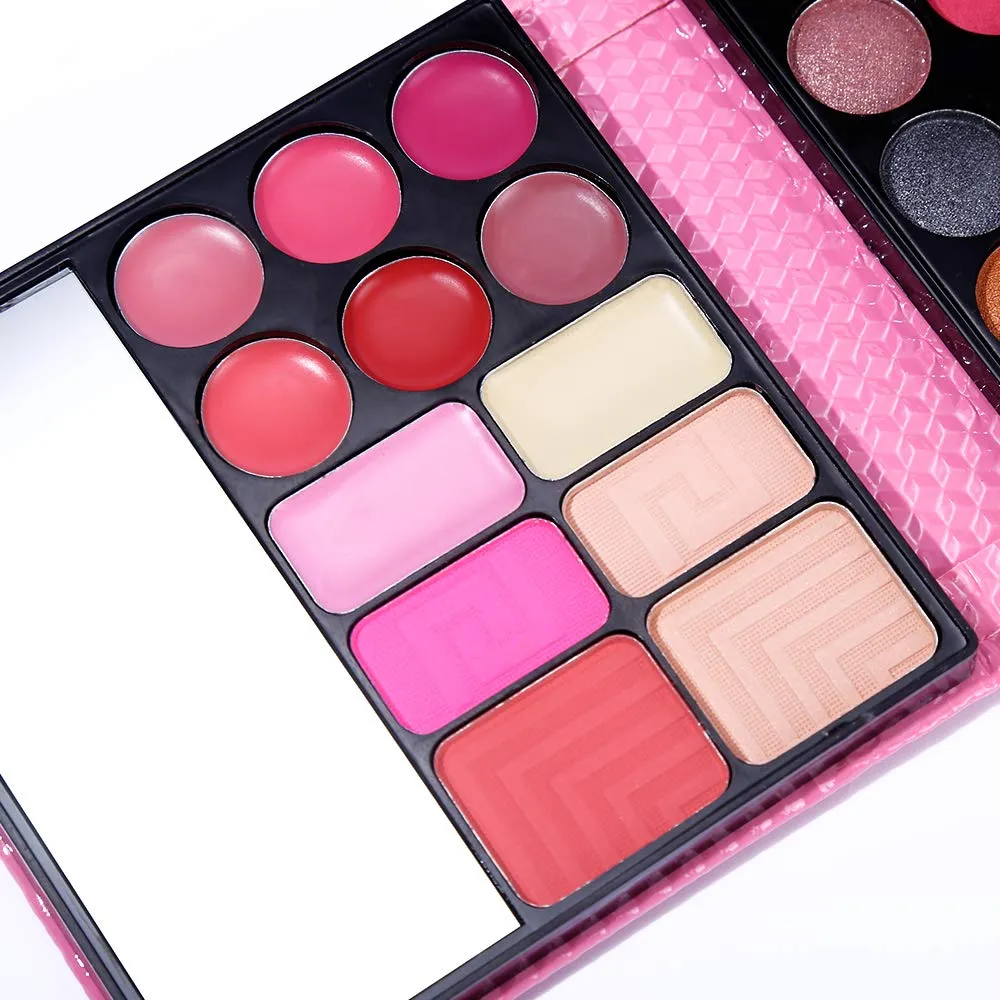 All in One Makeup Kit - 20 Eyeshadow, 6 Lip Glosses, 3 Blushers, 2 Powder, 1 Concealer, 1 Mirror, 1 Brush, Make Up Gift Set for Teen Girls, Beginners And Pros Pink