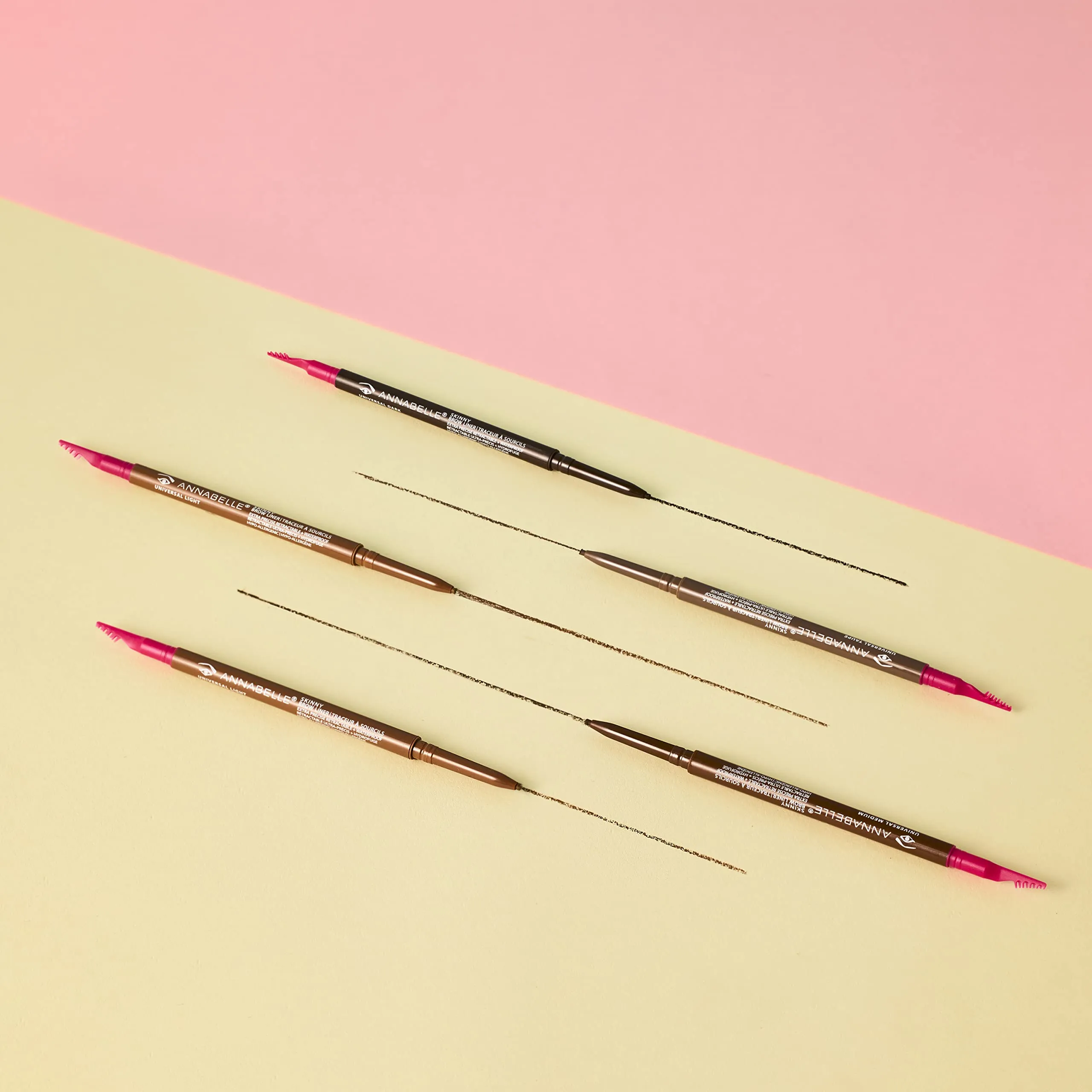 Annabelle Skinny Brow Liner, Universal Dark, Eyebrow Pencil, Extra Precise, Easy-To-Blend, Waterproof, Long-Lasting 10h Hypoallergenic, Cruelty-Free, 0.09 g