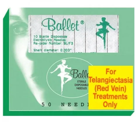 Ballet Red Vein Needles F3 - Box of 50