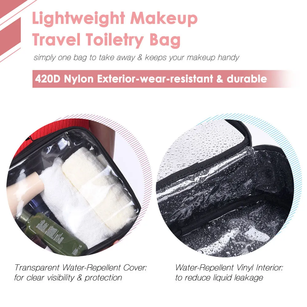 Byootique Essential Cosmetic Makeup Bag Travel Toiletry Clear Bag 10x7x4" Medium