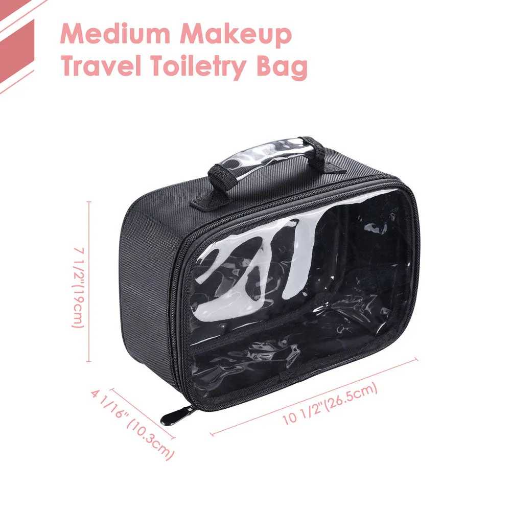Byootique Essential Cosmetic Makeup Bag Travel Toiletry Clear Bag 10x7x4" Medium