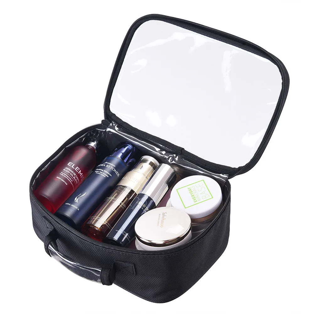 Byootique Essential Cosmetic Makeup Bag Travel Toiletry Clear Bag 10x7x4" Medium