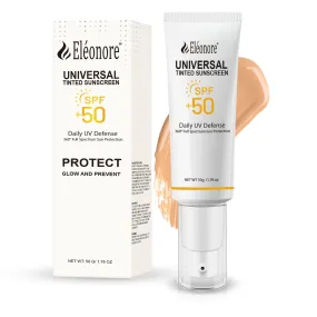 ELEONORE Universal Sunscreen for face SPF 50 Tinted face sunblock Hydrating none Sticky, Travel Size Sunscreen Against UVA and UVB Rays 50ml /1.7oz