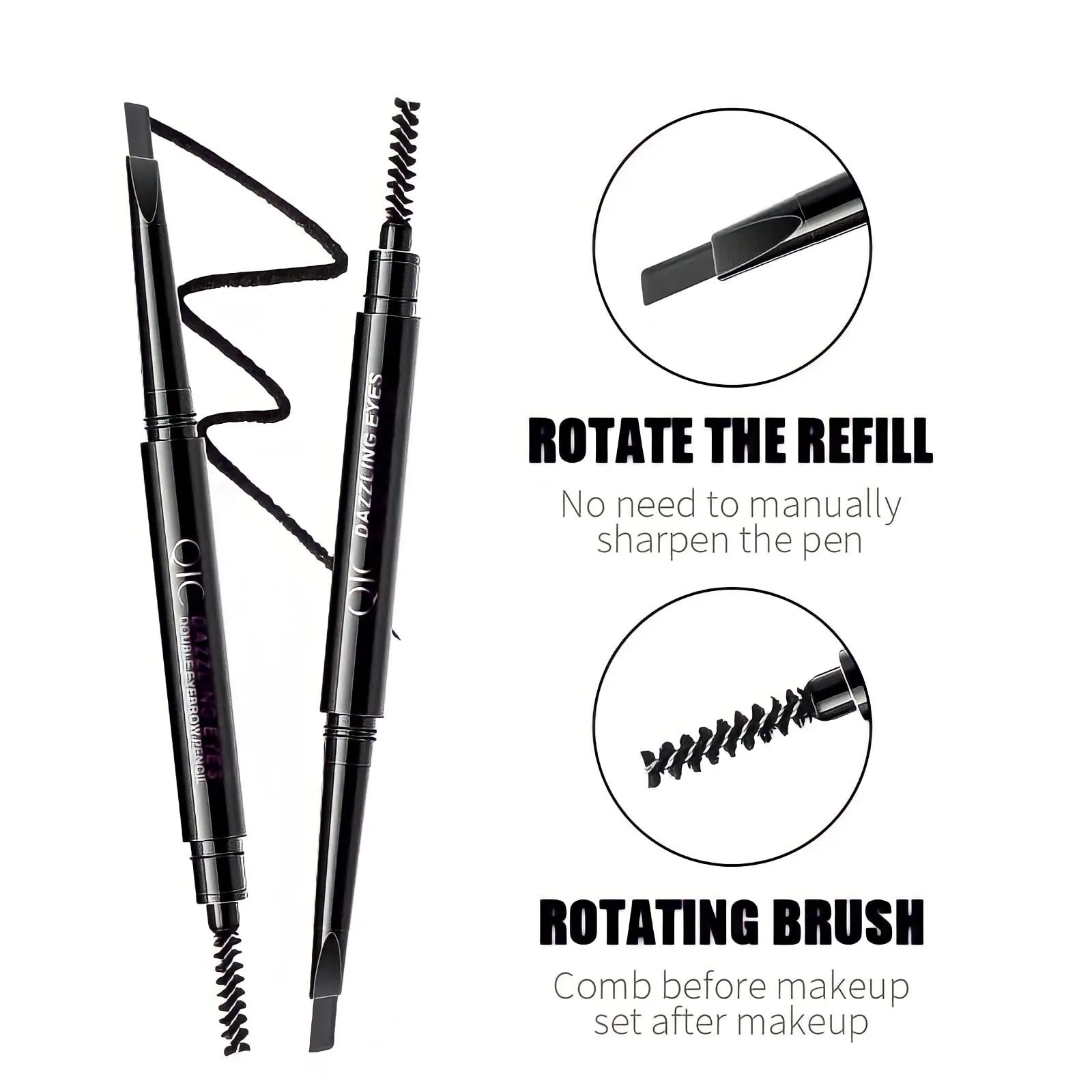 Eyebrow Pencil Thin Waterproof (Gray)