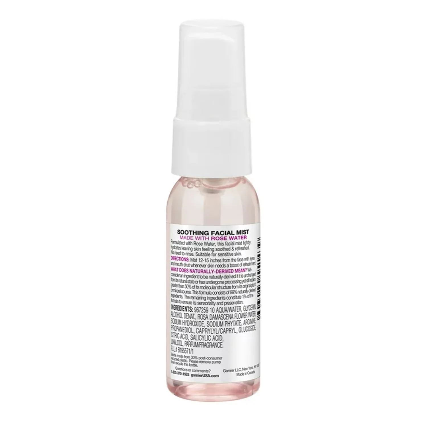 Garnier Skin Active Soothing Facial Mist Rose 1oz/ 30ml