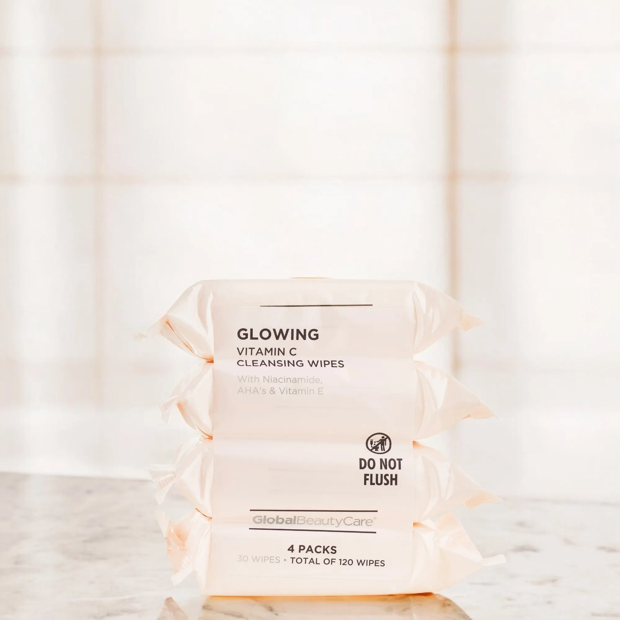 Global Beauty Care Makeup Cleansing Wipes Vitamin C Extract 4pk 120 Wipes