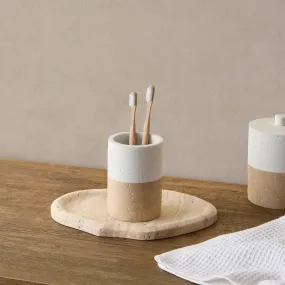 Juliet Stone Effect Resin Tumbler -Natural/White