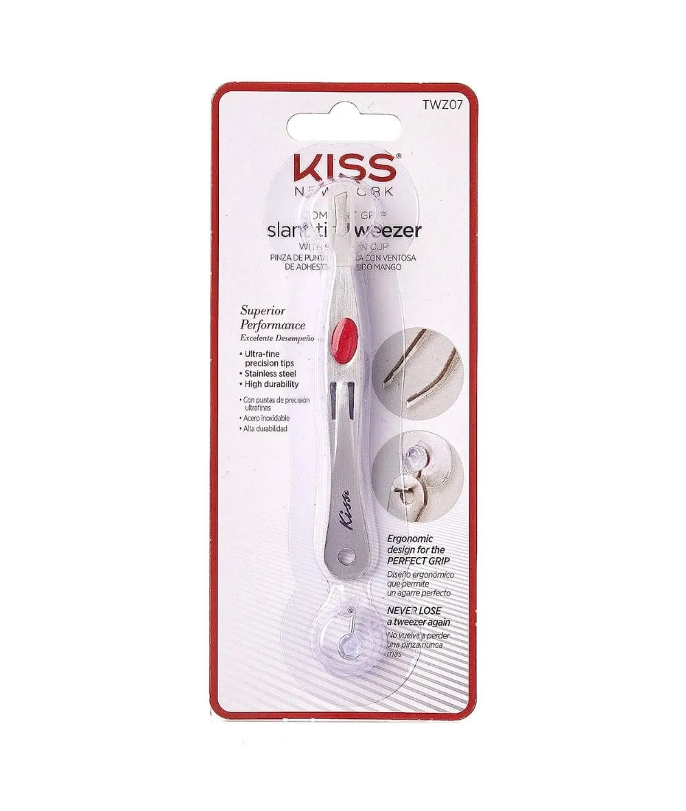 Kiss Slant Tip Tweezer With Suction Cup #Twz07