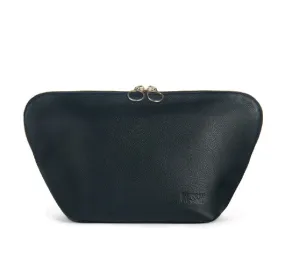 Kusshi - Leather Signature Makeup Bag in Black/Leopard