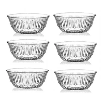 Lav Alinda Crystal Clear Glass Round Serving Bowls Set of 6, 7.2 oz