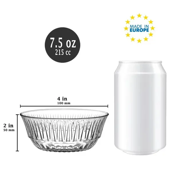 Lav Alinda Crystal Clear Glass Round Serving Bowls Set of 6, 7.2 oz