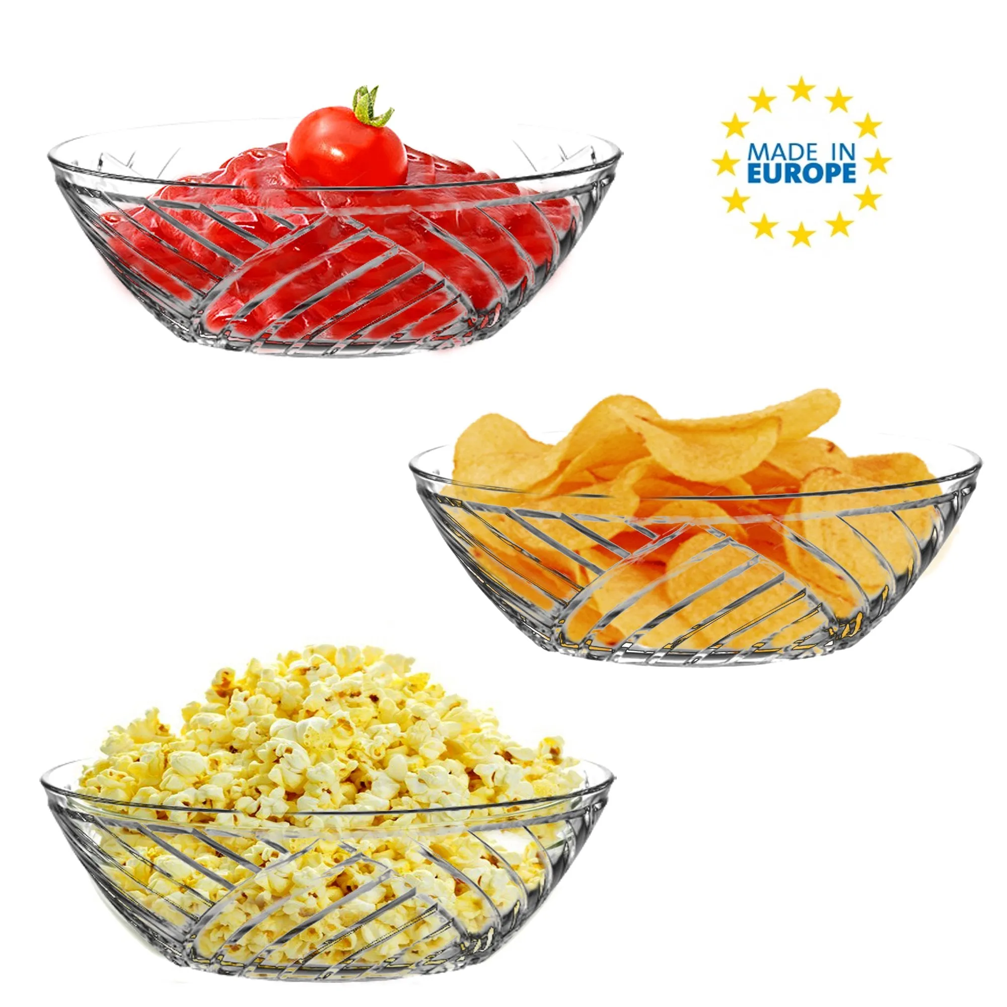 Lav Elis Clear Glass Round Serving Bowls Set of 6, 10.7 oz