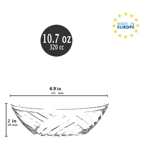 Lav Elis Clear Glass Round Serving Bowls Set of 6, 10.7 oz