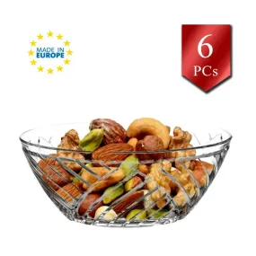 Lav Elis Crystal Clear Glass Round Serving Bowls Set of 6, 7.2 oz