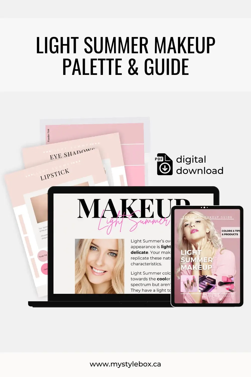Light Summer Digital Color Palette and Makeup Guide