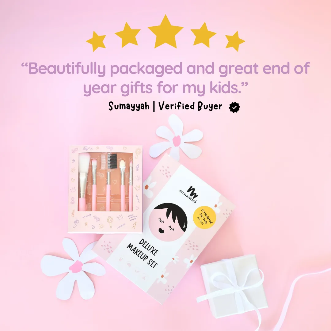 Nala Pink Kids Natural Makeup Deluxe Box and Mini Brush Set Combo