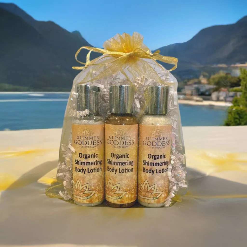 Organic Shimmer Body Lotion Travel Size Gift Set