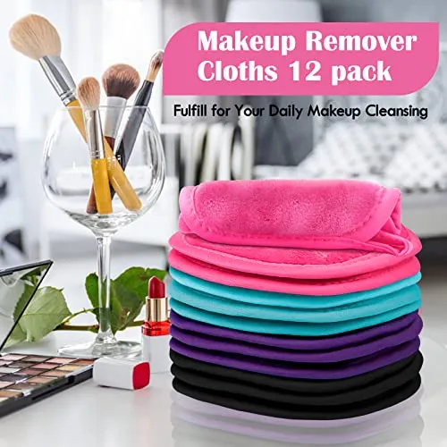 Orighty Makeup Remover Cloths, Makeup Removal Face Cleansing Cloth, Reusable Makeup Remover Pads Remove Instantly Dirt with Just Water, 5 x 5 in