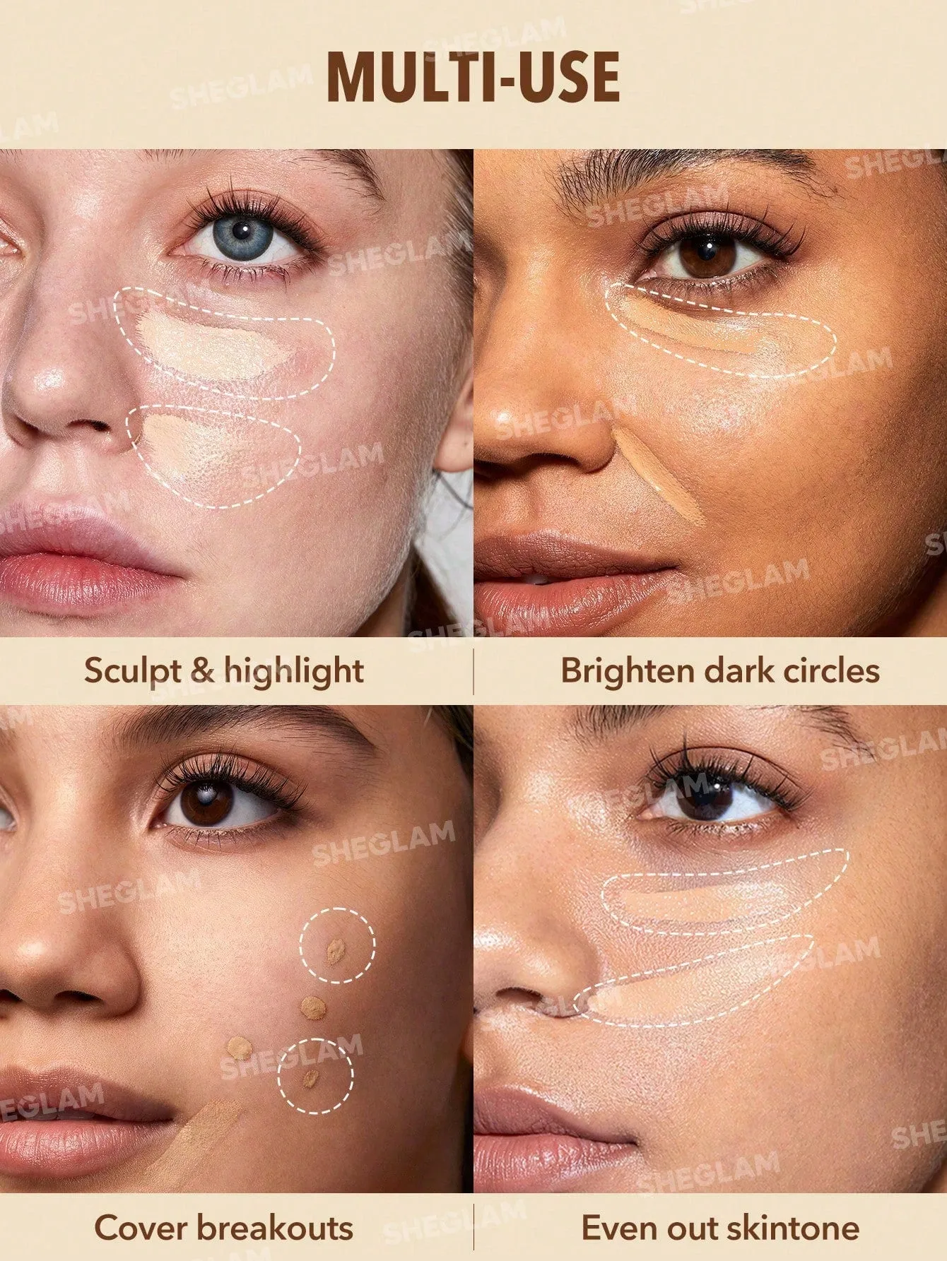 SHEIN SHEGLAM Perfect Skin High Coverage Concealer