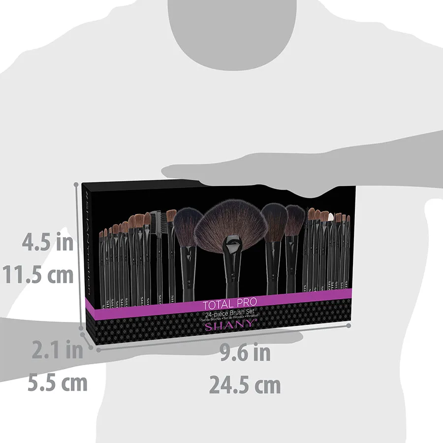 Studio Quality Total Pro Cosmetic Brush Set with Leather Pouch, 24 Count