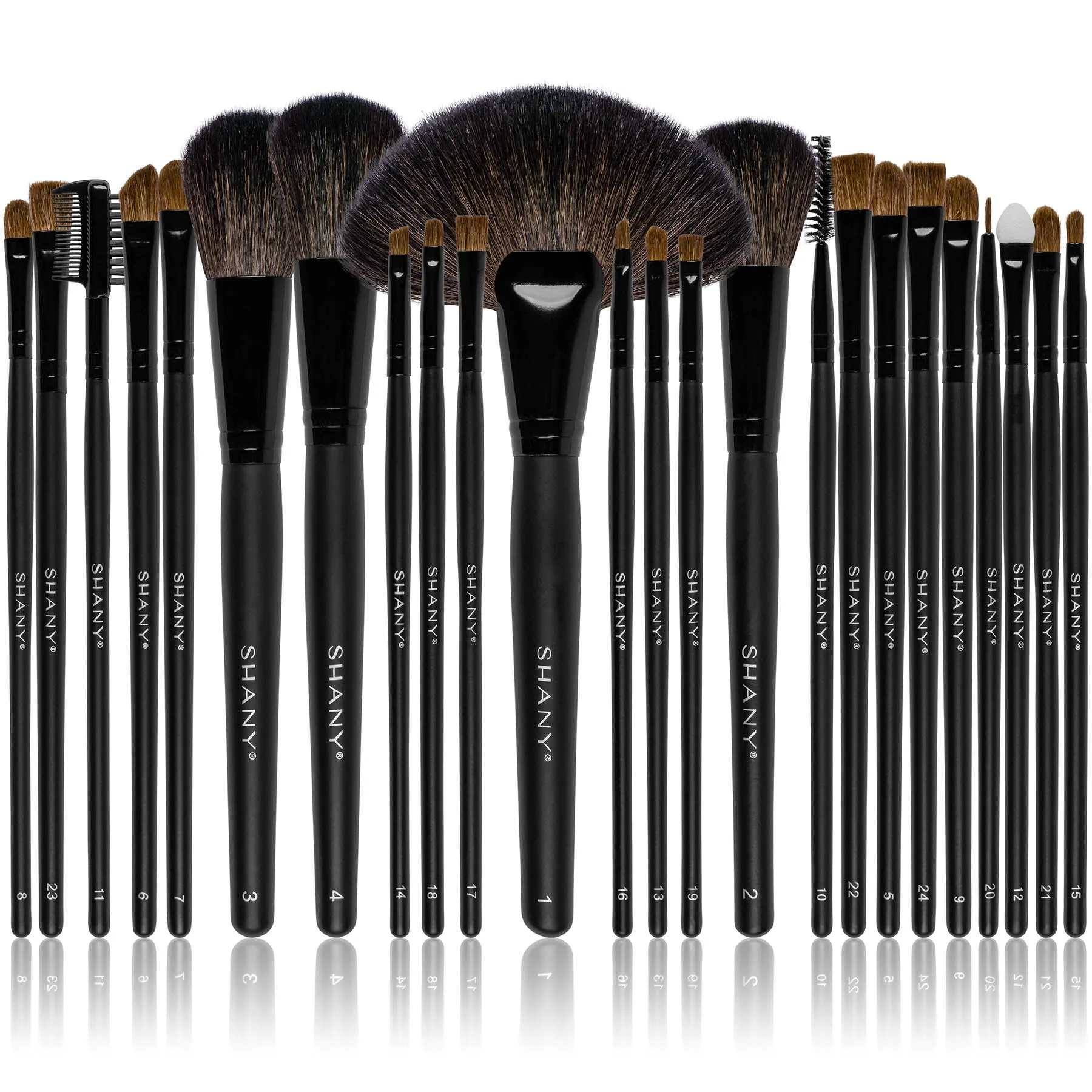 Studio Quality Total Pro Cosmetic Brush Set with Leather Pouch, 24 Count