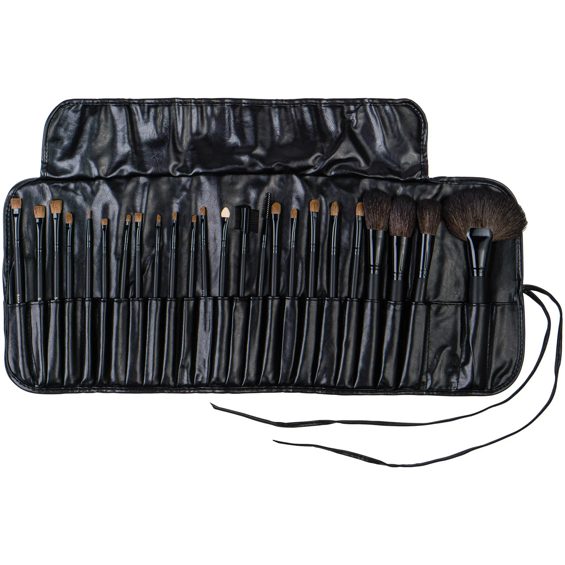 Studio Quality Total Pro Cosmetic Brush Set with Leather Pouch, 24 Count